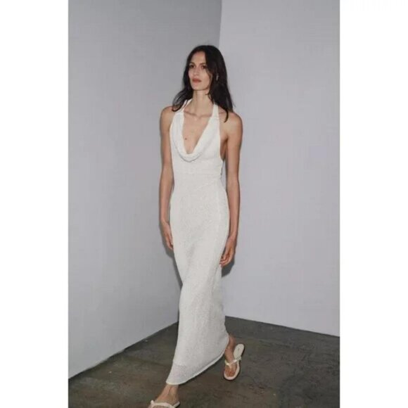 ZARA RUSTIC DRESS WITH SCARF - Picture 2 of 10